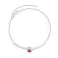 Ruby Solitaire Rhodium Plated Bracelet by Fine Color Jewels
