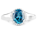 2.13 Carat Genuine London Blue Topaz and White Topaz .925 Sterling Silver Ring by Bids.com