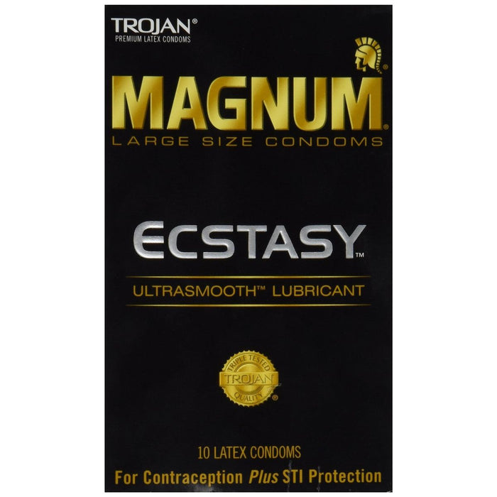 Trojan Magnum Ecstasy Large Size Lubricated Condoms by Pasteur Pharmacy