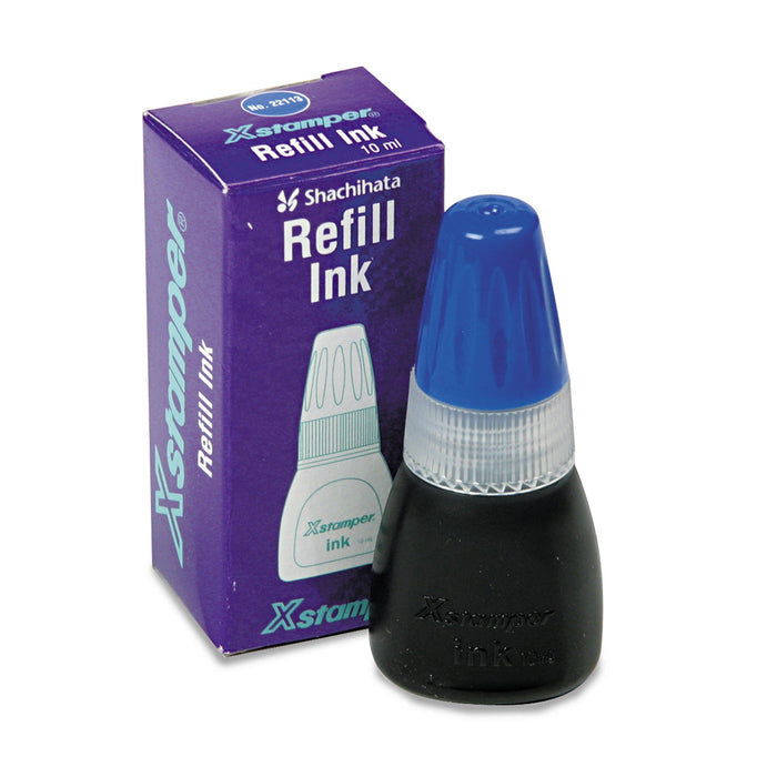Xstamper Refill Ink for Xstamper Stamps, 10 mL Bottle, Blue