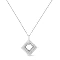 .925 Sterling Silver Pave-Set Diamond Accent Kite Shape 18" Pendant Necklace (I-J Color, I1-I2 Clarity) by Bids.com
