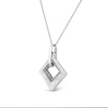 .925 Sterling Silver Pave-Set Diamond Accent Kite Shape 18" Pendant Necklace (I-J Color, I1-I2 Clarity) by Bids.com