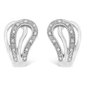 .925 Sterling Silver Pave-Set Diamond Accent Horseshoe Hoop Earring (I-J Color, I1-I2 Clarity) by Bids.com