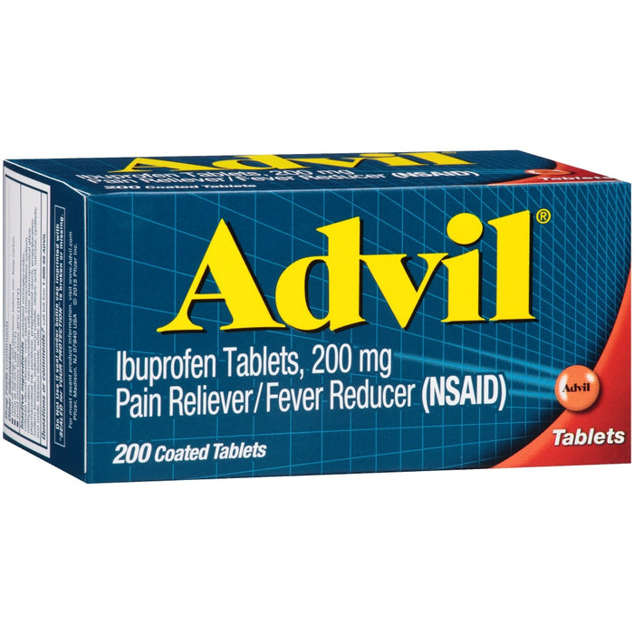 Advil Pain Reliever & Fever Reducer, Relief Medicine With Ibuprofen 200 Mg For Headache, Backache, Menstrual Or Joint Pain, Coated Tablets, Other by Pasteur Pharmacy