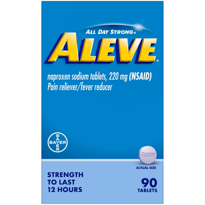 Aleve Pain Reliever & Fever Reducer, 220mg Naproxen Sodium, 90 Tablets by Pasteur Pharmacy