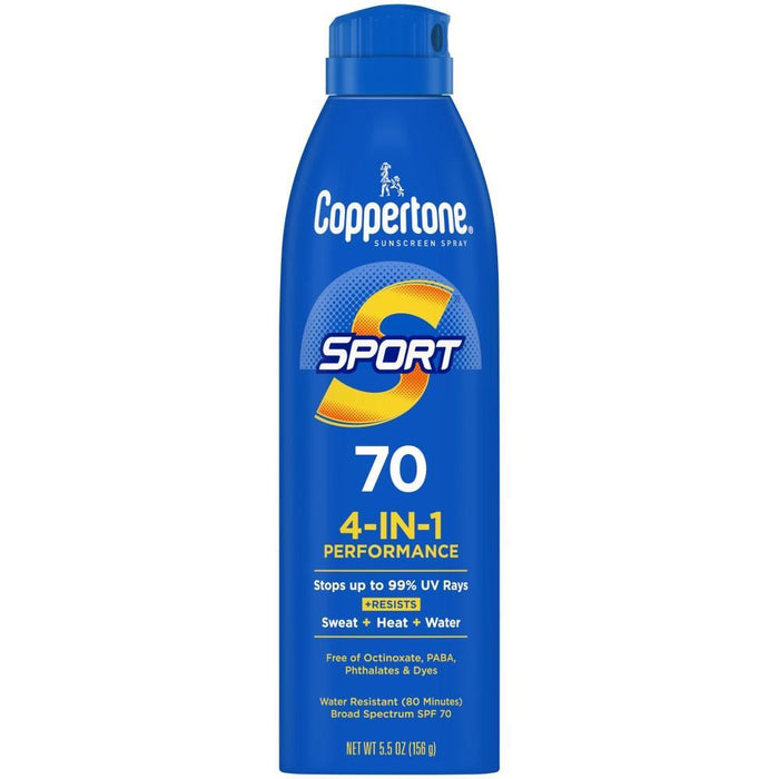Coppertone Sport Broad Spectrum SPF 70 Sunscreen Spray 5.5 Oz by Pasteur Pharmacy
