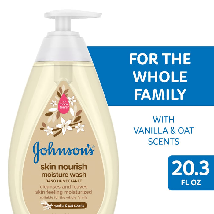 Johnson's Baby Moisture Wash, Skin Nourish, Vanilla & Oat Scents 20.3 Fl Oz by Pasteur Pharmacy
