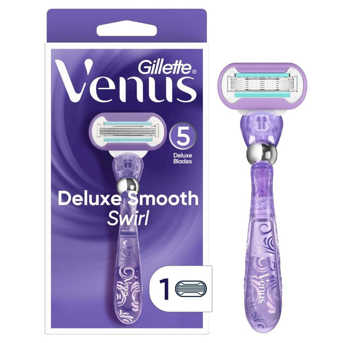 Venus Gillette Deluxe Smooth Swirl Women's Razor Handle + 1 Blade Refill by Pasteur Pharmacy