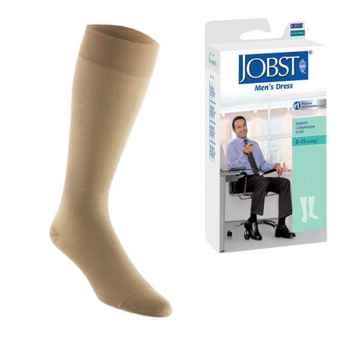 Jobst Men's Dress Knee High 8-15 Closed Toe Socks, Khaki, Large by Pasteur Pharmacy