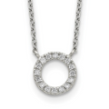 Sterling Silver CZ Circle Necklace by Fine Color Jewels