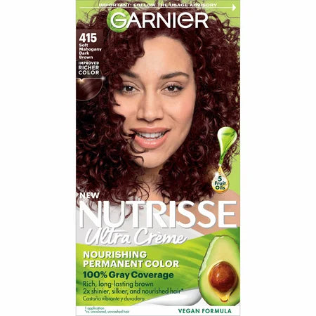 Garnier Nutrisse Ultra Color Nourishing Color Creme 415 Soft Mahogany Dark Brown by Pasteur Pharmacy