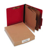 ACCO ColorLife PRESSTEX Classification Folders, 2 Dividers, Letter Size, Executive Red, 10/Box