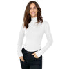 NY Threads Womens Turtleneck Long Sleeves Shirt White
