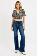 Tummy Control Mid Rise Flare Jeans by Boutique 23