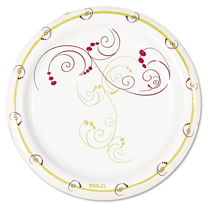 Dart Symphony Paper Dinnerware, Mediumweight Plate, 6" dia, Tan, 125/Pack, 8 Packs/Carton