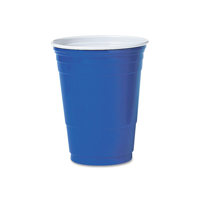 Dart Solo Plastic Party Cold Cups, 16 oz, Blue, 50/Pack