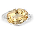 4.63 Carat Genuine Citrine and White Topaz .925 Sterling Silver Ring by Bids.com