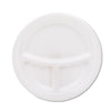Dart Mediumweight Foam Plates, 3-Compartment, 9" dia, White, 125/Pack