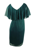 Connected Apparel Womens Glitter Short Sleeve V Neck , Size 16W by Vanessa Jane