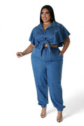Curvy Denim Pants Set by The House of Stylez