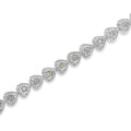 .925 Sterling Silver 1.0 Cttw Miracle Set Diamond Heart-Link 7" Tennis Bracelet (I-J Color, I2-I3 Clarity) by Bids.com