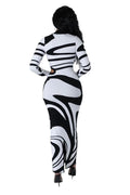Black & White Knit Maxi Dress by The House of Stylez