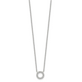 Sterling Silver CZ Circle Necklace by Fine Color Jewels