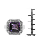 4.91 Carat Genuine Amethyst & White Topaz .925 Sterling Silver Ring by Bids.com