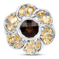 3.46 Carat Genuine Smoky Quartz & Citrine .925 Sterling Silver Ring by Bids.com