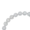 14K White Gold 3-3/4 Cttw Round-Brilliant Cut Diamond 7-1/4" Round Cluster Links Tennis Bracelet (I-J Color, SI2-I1 Clarity) by Bids.com