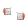 Rose Gold Plated Sterling Silver Diamond Composite Stud Earrings (3/4 cttw, J-K Color, I1-I2 Clarity) by Bids.com