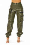 It's My Year Vegan Leather Cargo Jogger Pants by The House of Stylez