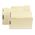 Smead Poly Top Tab Fastener Folders, 2 Fasteners, Letter Size, Manila Exterior, 24/Box