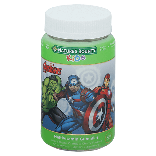 Nature's Bounty Multivitamin, Natural Grape, Orange & Cherry Flavored, Marvel Avengers, Kids, Gummies by Pasteur Pharmacy