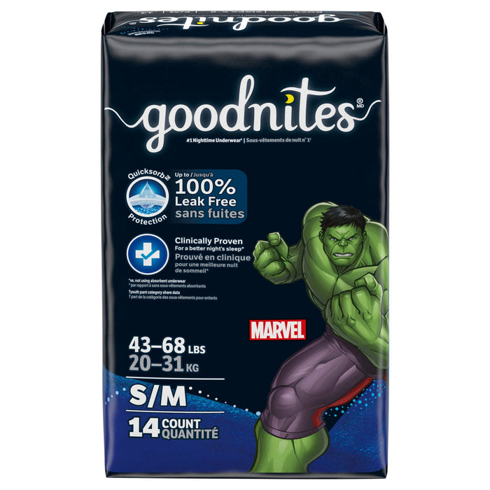GoodNites Boys Marvel Nighttime S/M Underwear (43 68 Lbs) by Pasteur Pharmacy