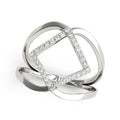 14k White Gold Interlaced Design Diamond Ring (1/5 cttw) by Bids.com