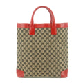 Gucci GG Canvas Brown x Red Tote Bag #8928 by Bolt Boutique
