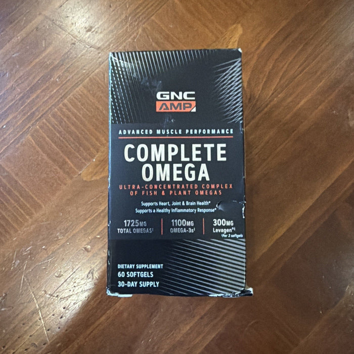 GNC AMP Complete Omega 60 Softgels Sealed Discontinued Exp 11/2026 Rare by Price Is Right Miami