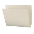 Smead Extra-Heavy Recycled Pressboard End Tab Folders, Straight Tabs, Letter Size, 1" Expansion, Gray-Green, 25/Box
