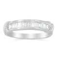 .925 Sterling Silver 1/2 Cttw Baguette Cut Diamond Channel Set X-Station Wedding Ring (H-I Color, I1-I2 Clarity) - Size 6-1/2 by Bids.com