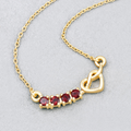 18k Gold Plated Genuine Garnet Infinity Heart Pendant Necklace by Fine Color Jewels