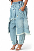 Trendy Distressed Denim Harem Pants by The House of Stylez
