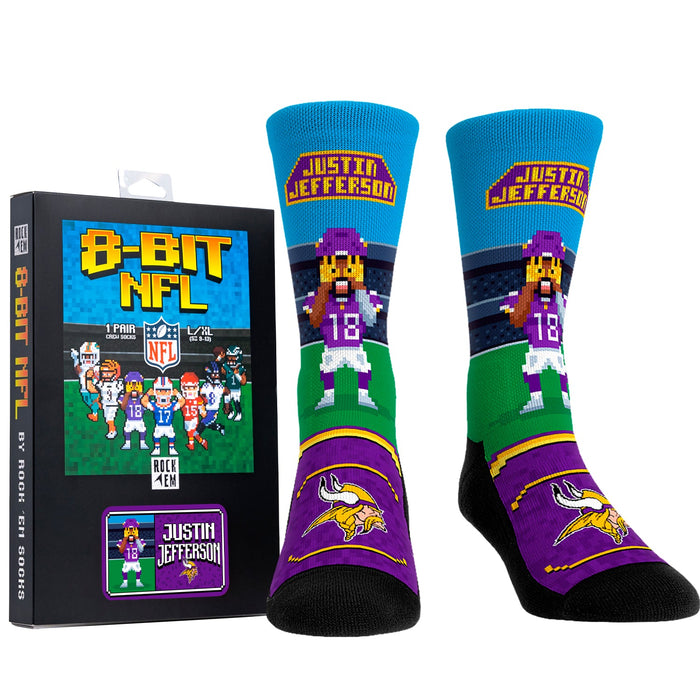 Justin Jefferson - Minnesota Vikings - 8-Bit (Box Set) by Rock 'Em Socks