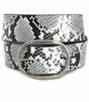 Pam Oval Buckle Belt - Black Snake