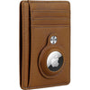 Slim Genuine Leather Wallet Case for Apple AirTag - Brown