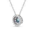 Natural Blue Topaz Dancing Stone Necklace by Fine Color Jewels