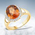3.90 Carat Genuine Zircon Zanzibar and White Zircon .925 Sterling Silver Ring by Bids.com