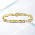 10K Yellow Gold Plated Sterling Silver 1 cttw Diamond Link Bracelet (J-K Clarity, I1-I2 Color) - Size 7" by Bids.com