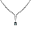 Natural London Blue Topaz Birthstone Necklace by Fine Color Jewels
