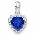 Heart Gemstone and Diamond Halo Pendant by Fine Color Jewels